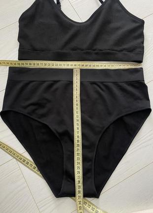 Набір топ + трусики/ чорний комплект / сліпи/ бра з трусами набор3 фото
