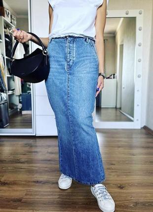 Длинная джинсовая юбка alexander wang1 фото