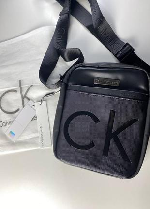 Трендовая мужская сумка мессенджер calvin klein , черная мужская сумка