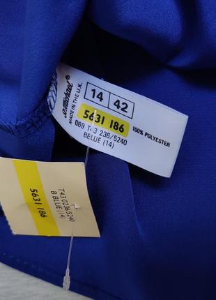 Невагома шифонова блузка від іменитого бренда насиченого синього кольору4 фото