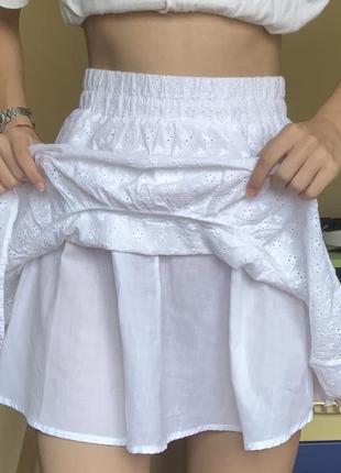 Белая летняя юбка3 фото