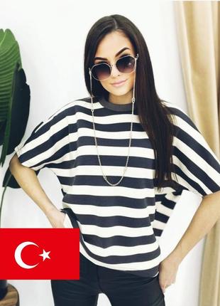 Базовый свитшот, джемпер, кофта, футболка в полоску турция 🇹🇷 с коротким рукавом разные цвета