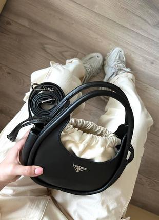 Сумка женская prada leather mini black6 фото