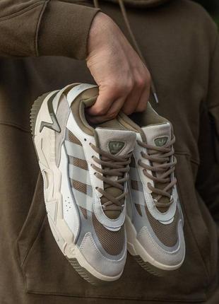 Мужские кроссовки adidas niteball v2 white\olive