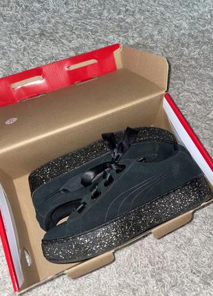 Кеды puma vikky platform ribbon dots, черные2 фото