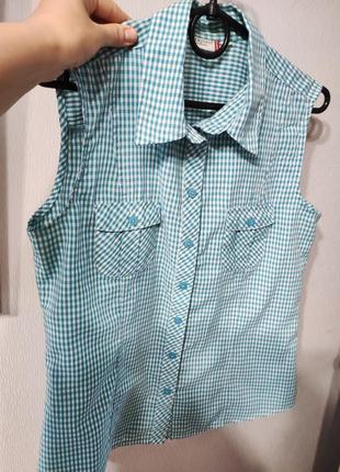Блузка - рубашка в клетку4 фото