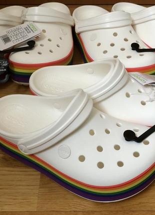 crocband platform rainbow clog