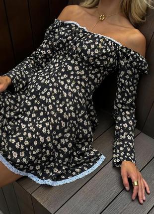 Мини платье с кружевом 5