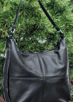 Вместительная женская сумка - мешок из натуральной качественной кожи
