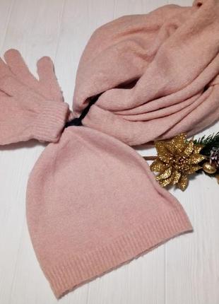 Комплект c&a шапка+шарф+рукавички
