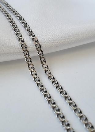 Срібний чорний ланцюжок ланцюг бісмарк плоский чорнене срібло 925 55см 8.20г 1055/3ч