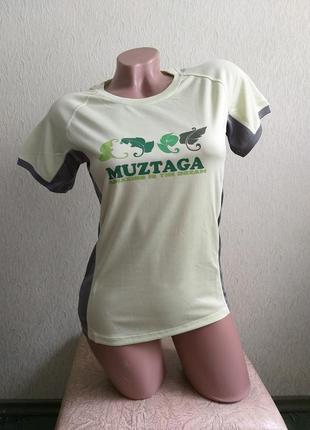 Muztaga. спортивная футболка. двухцветная, нежно-салатовая, серая, лимонная.