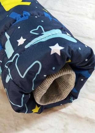 Зимовий дитячий роздільний комбінезон для хлопчика, куртка та напівкомбінезон літаки 86-124 см6 фото