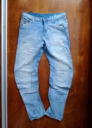 G star raw  loose tapered 32/32 джинси арки рвані