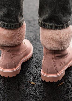 Зимние ботинки ugg boot с меховом опушкой розового цвета/осень/зима/весна😍4 фото