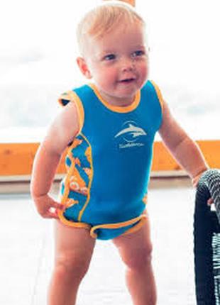 Купальник гидрокостюм для плавания неопреновый babywatma детский (синий) 6-12 мес3 фото