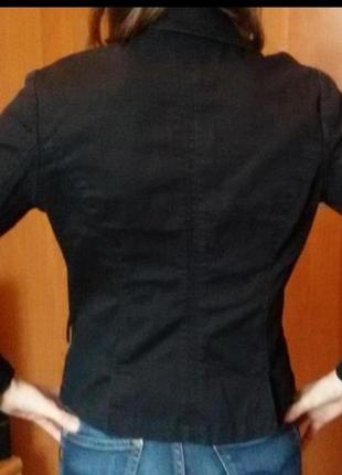 Катоновый чёрный пиджак жакет классика3 фото