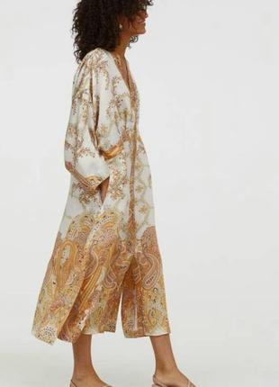Платье кимоно миди/длинное бежевое лиоцел,44-46 р2 фото