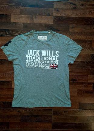 Чоловіча сіра футболка jack wills з великим лого