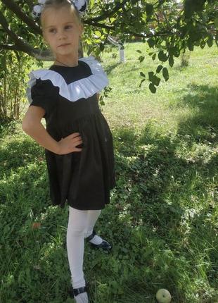 Стильное платье в школу на девочку 122-128р6 фото