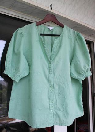 Лёгкая нежная блуза их хлопка с рукавами-фонариками