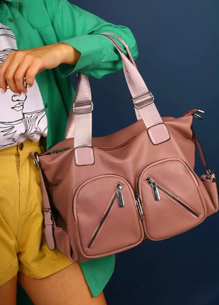 Сумка жіноча рожева код 7-92928