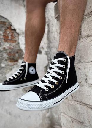 Высокие кеды converse all star чёрные кеды конверс чорні чоловічі кеди converse all star  кеди конверс