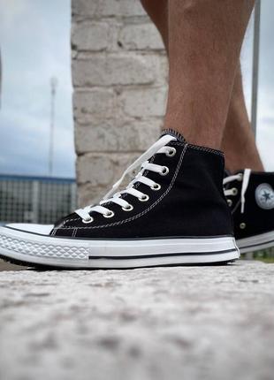 Высокие кеды converse all star чёрные кеды конверс чорні чоловічі кеди converse all star  кеди конверс5 фото