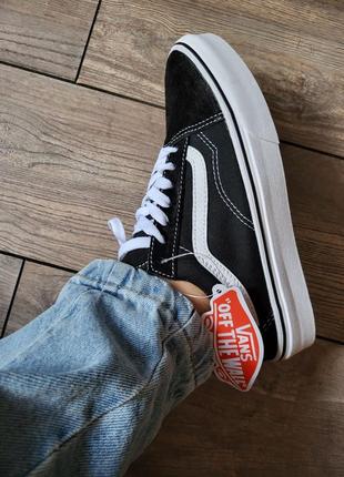 Классическое чёрные кеды vans old school черные женские кеды vans old school