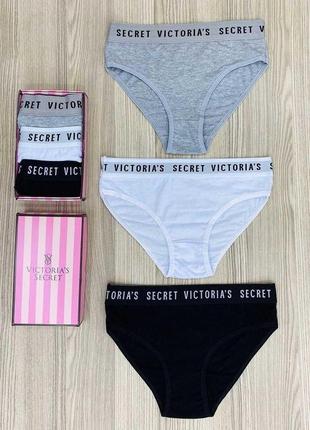 Трусики слипы женские 3 шт в упаковке victorias secret s