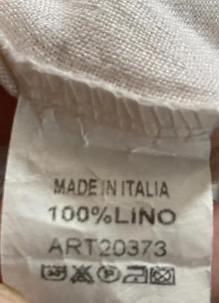 Большой размер льняная итальянская блуза туника 50-565 фото