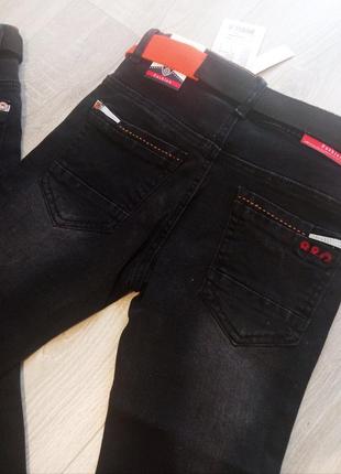 Детские модные джинсы черные с потертостями 134/140 seagull7 фото