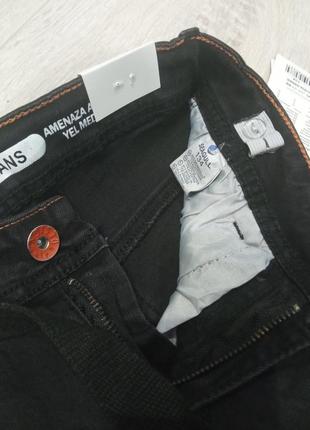 Детские модные джинсы черные с потертостями 134/140 seagull8 фото