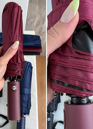 Зонт + падарок! черный, синий, бордовый; полный автомат, 10 спиц, антиветер, уф-защита.