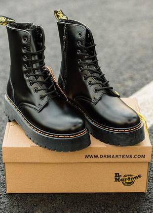 Ботинки из глянцевой кожи dr.martens jadon с мехом/осень/зима/весна😍4 фото