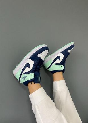 Кросівки air jordan 1 mid  mystic mint1 фото