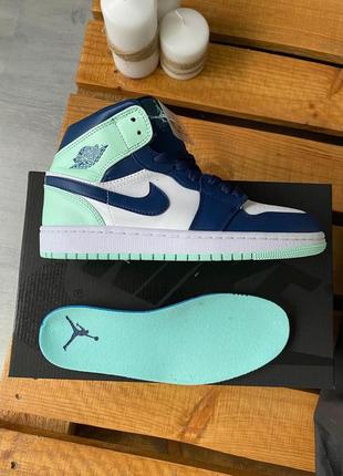 Кросівки air jordan 1 mid  mystic mint5 фото