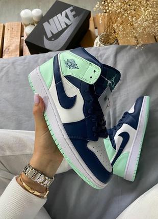 Кросівки air jordan 1 mid  mystic mint6 фото