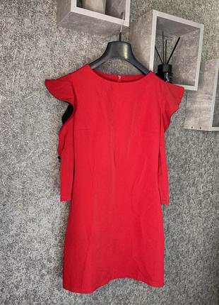 Червона сукня святкова з гарними рукавами2 фото