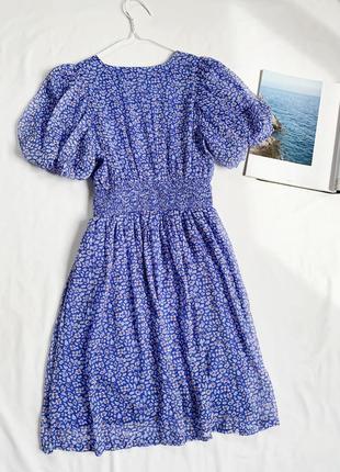 Платье, в цветочный принт, синее, vero moda2 фото