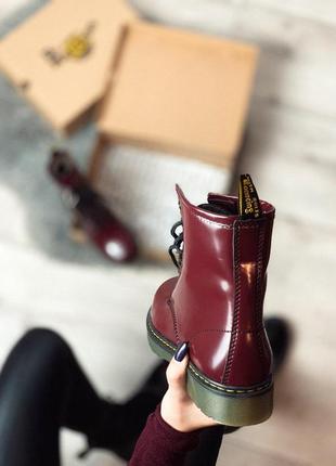 Женские зимние ботинки dr martens cherry вишневого цвета/осень/зима/весна😍3 фото