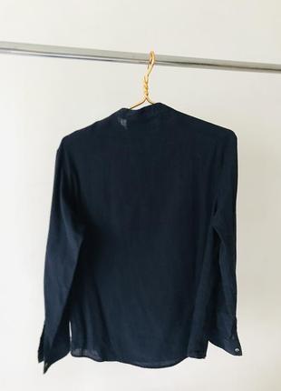 Льняная рубашка синего цвета, размер l3 фото