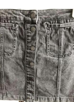 Спідниця міні джинсова на ґудзиках3 фото