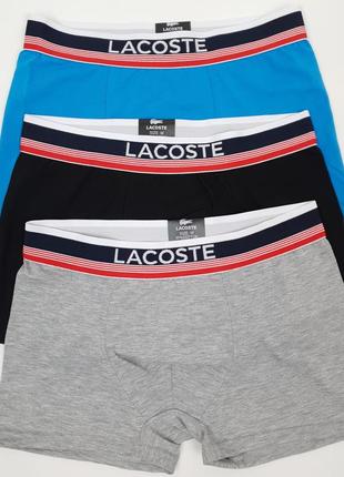 Набор трусов мужских в коробке 3шт lacoste dark. трусы брендовые лакосте дарк. мужские трусы боксеры9 фото