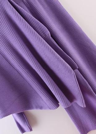 Фиолетовый вязаный костюм асимметрия3 фото