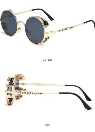 Винтажные стимпанк солнцезащитные очки ретро панк авиатор " dot paint"2 фото