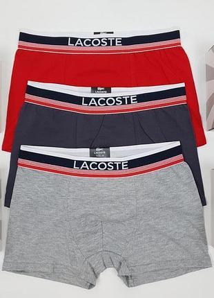 Подарочный набор в коробке трусы боксеры 3шт и носки 6 пар lacoste dark. нижнее белье мужское лакост1 фото