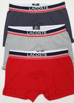 Подарочный набор в коробке трусы боксеры 3шт и носки 6 пар lacoste dark. нижнее белье мужское лакост6 фото