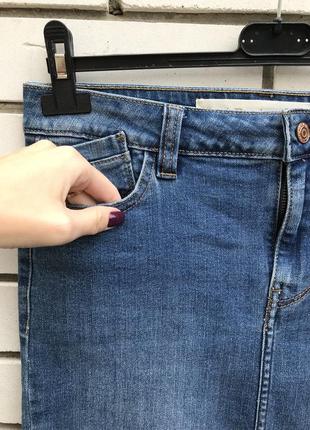 Крутая джинсовая юбка карандаш с разрезом по спинке next6 фото