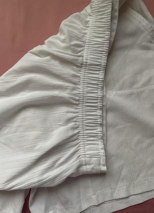 Білі шорти віскоза на резинці з карманами3 фото